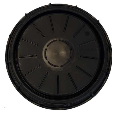 SCHÜTZ srew cap DN 225 (9“) black / closed / celluar rubber gasket